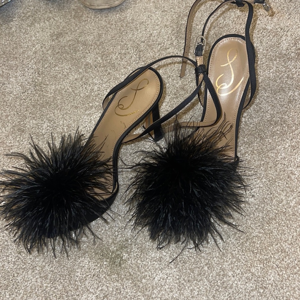 Sam Edelman, black feather heels